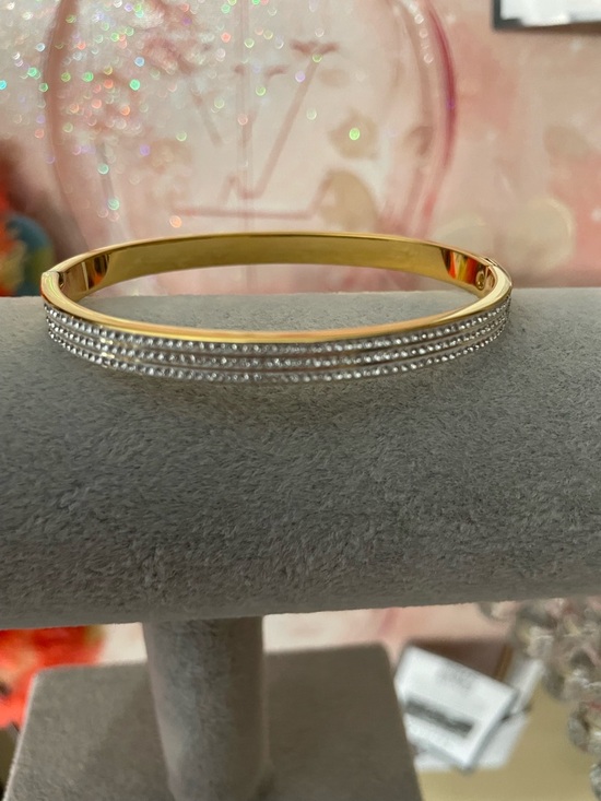 Jewelry - Gold-Tone Crystal Pavé Bangle Bracelet - nwot